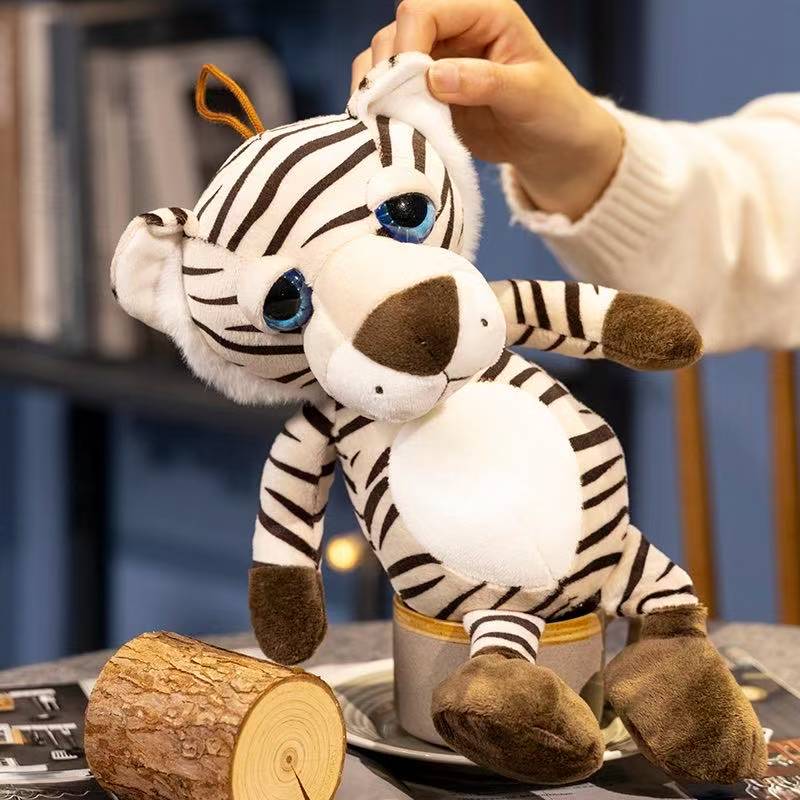 Latest Fun Zoo Big Eyes Animal Doll Kawaii Stuffed Plush Toy Handmade Doll Cartoon Anime Cute Children's Birthday Gift Doll