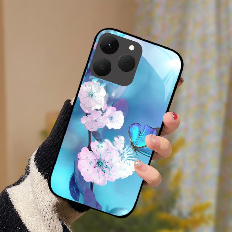 Für Realme 15T 15 T 5G Hülle Luxus Mode Gehärtetes Glas Rückseite Für Realme15T Stoßfester Bumper Funda RMX5111 RMX5112 Etui