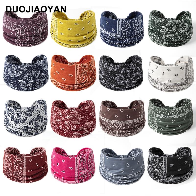 Paisley Knot Elastic Yoga Headband – European & American Style