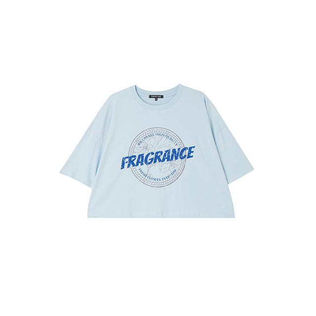 Rap Circular Lettering Crop Boxy T-Shirt Ar2Ct561 Sky Blue/Ff