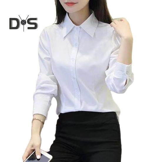 Women Shirt Lapel Short Sleeve Buttons Placket Shirt Tops Solid Color Slim Fit Office Business Shirt Workwear