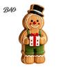 Wooden Gingerbread Man Ornaments Christmas Ornament, Hand Painted Vintage Tabletop Durable Wood Figurines Figurine, Rustic Holiday Decor for