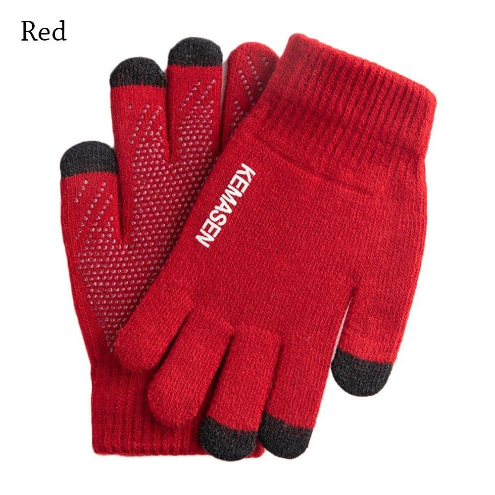 Verdickte Touchscreen-Fäustlinge Warme Rutschfeste Handschuhe Winterstrickhandschuhe Herren Damen