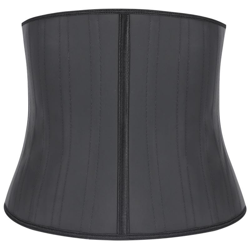 Matte Rubber Waist Trainer: 25 Steel Bone Sports Shaper for Women's Fitness.