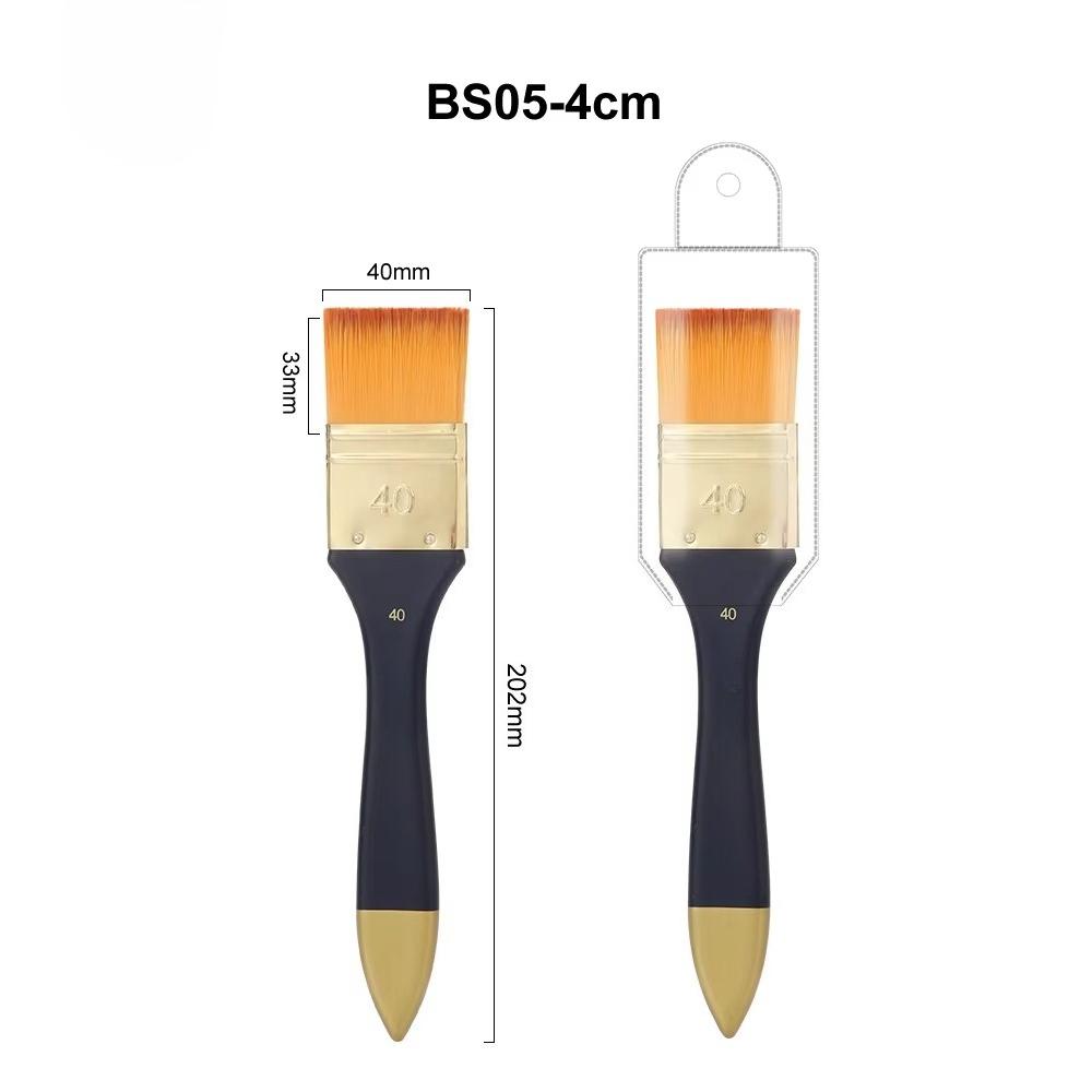 Flat Nylon Hair Paint Brushes for Acrylic Oil Watercolor Wall Painting Brush with Wood Handle DIY Art Supplies for Canvas