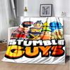 Stumble Guys Flannel Blanket Soft Warm All-Season Throw, Design for Camping, Car Travel, Hiking Sofa, Bed, Office Perfect Gift for Parties