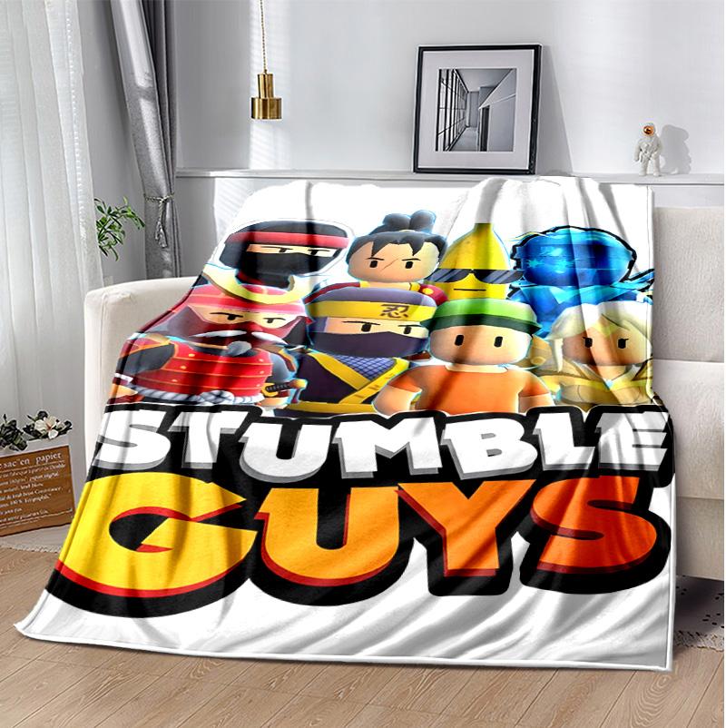 Stumble Guys Flannel Blanket Soft Warm All-Season Throw, Design for Camping, Car Travel, Hiking Sofa, Bed, Office Perfect Gift for Parties