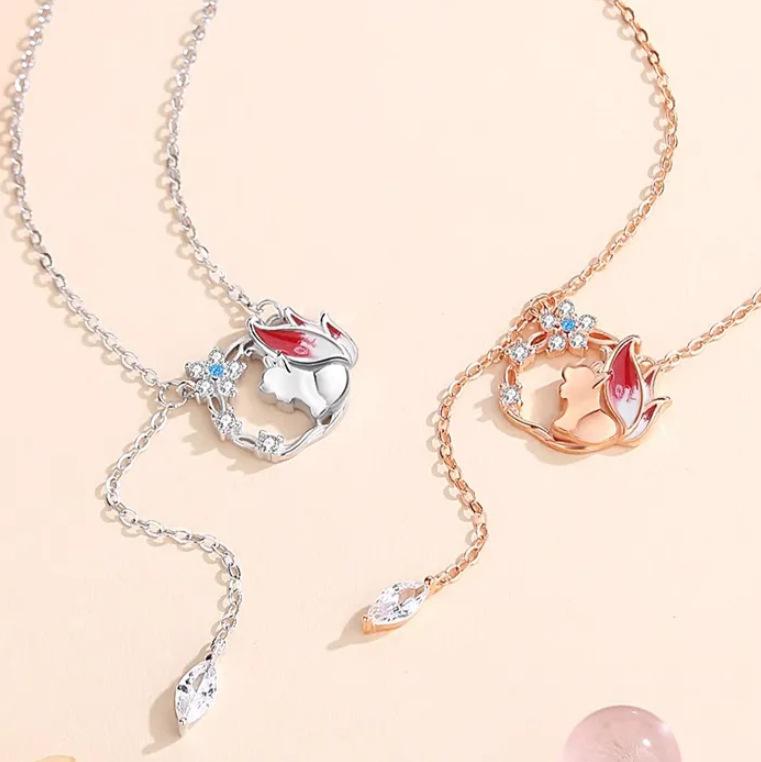 Cute Nine-Tailed Fox Fringed Pendant, Little Fox Necklace, High-Value Light Luxury Collarbone Chain, Versatile Temperament Neck Chain