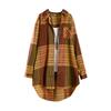 Retro Plaid Long-Sleeve Cotton-Linen Top: Spring/Autumn Loose-Fit Jacket