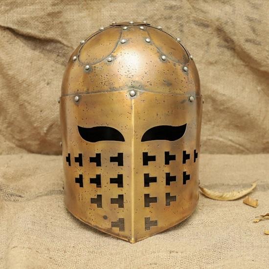 Medieval Crusader Great Helm Handmade Steel Knight Helmet Style Battle Armor Replica for Reenactment Cosplay