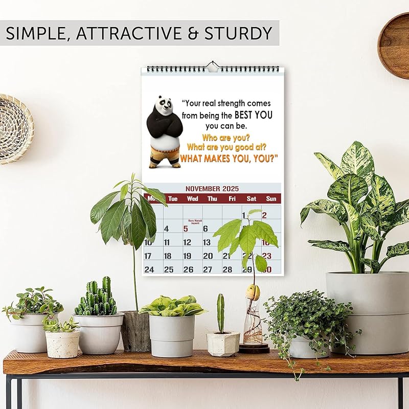 

Accuprints 2025 Panda Wall Hanging Calendar And Planner (12 X 18 Inches) Paper -130 Gsm 14 x 20