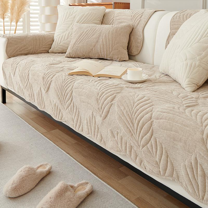 Cojín de Sofá de Hoja Universal para las Cuatro Estaciones Antideslizante Resistente a las Manchas Cojín de Sofá Todo Incluido Funda de Respaldo de Sofá Tela Engrosada