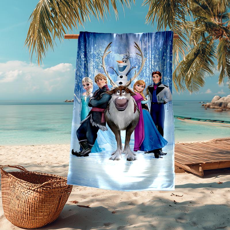 Ultra-Soft Beach Towel with Elsa Theme,Ideal for Pool - Camping, Diving - Perfect Travel Essential, Vibrant Beach Towel.