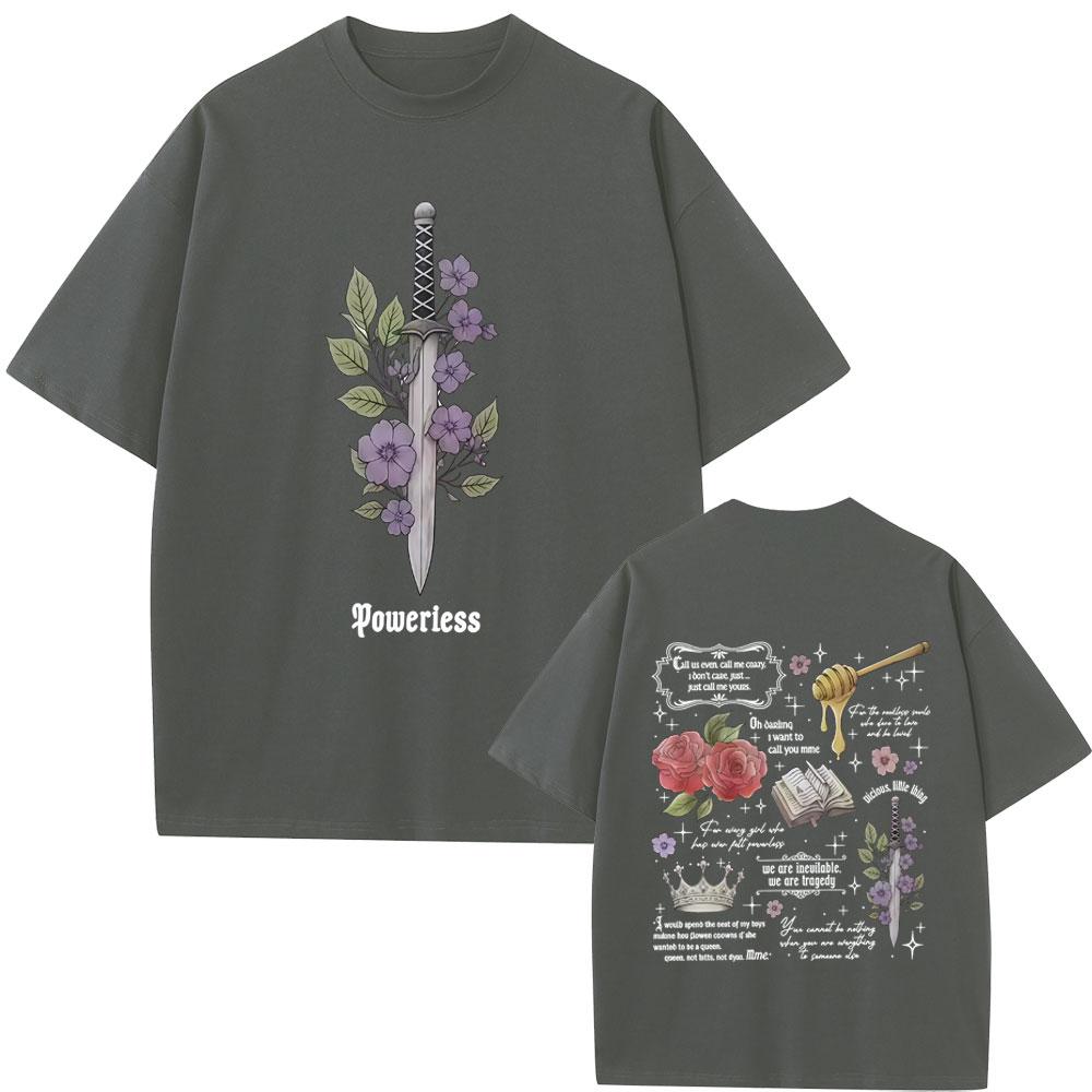 Machtloses Bücherwurm Grafik T-Shirt Kai Azer Ich Liebe Dich Ro Unisex Zitate T-Shirts Unisex Damenbekleidung Mode Y2k Ästhetik T-Shirts