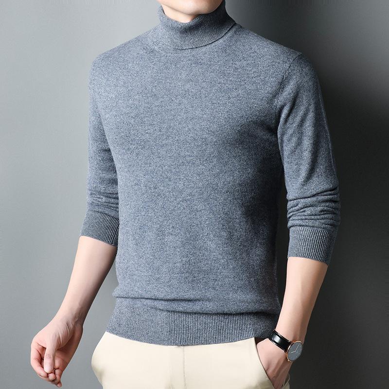 Autumn and Winter Men's Men's Senior Sense Thickened Turtleneck Warm Sweater Casual Pullover