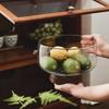 Acacia Wood High-Footed Glass Fruit Bowl and Storage Dish