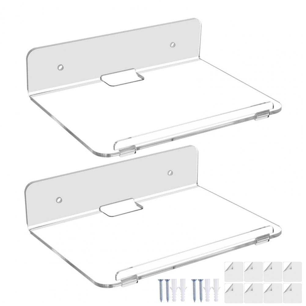Вместительные настенные полки Акриловые плавающие полки Прозрачные акриловые плавающие настенные полки для динамика, горшка для растений, для офиса XXL