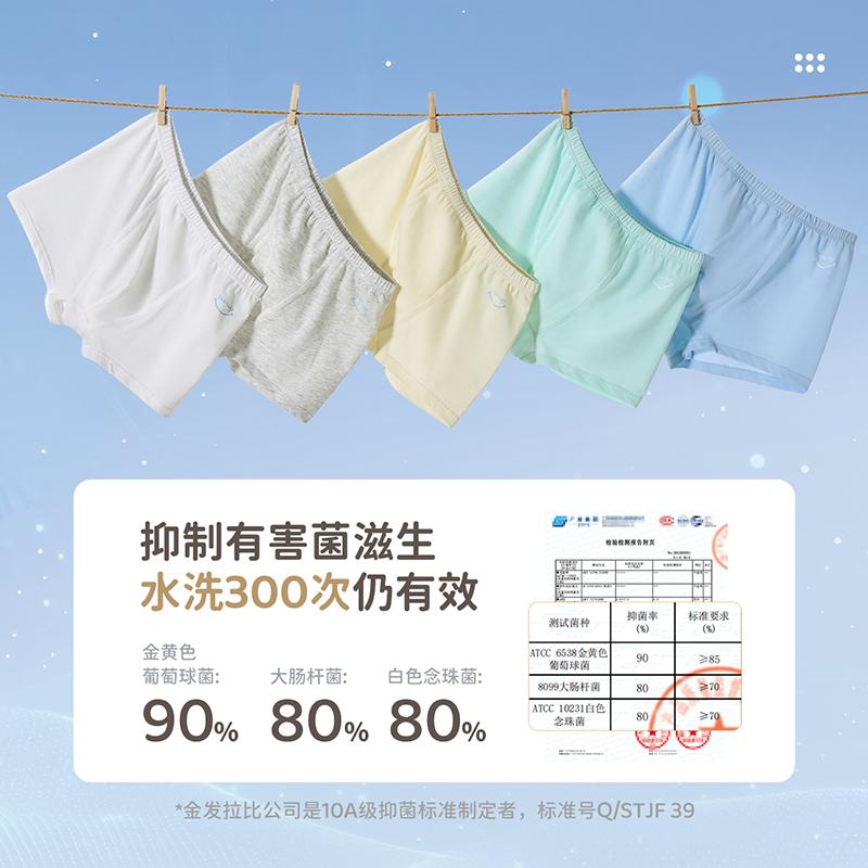 10A Antibacterial Pure Cotton Simple Boys' Underwear (Set of 5 at Four Corners)