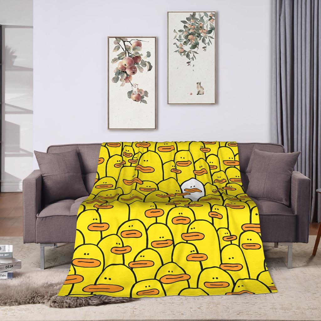 Yellow Duck Plush Blanket Students  Flannel Throw Blanket For Home Decor Warm Custom Quality Bedspread Gift