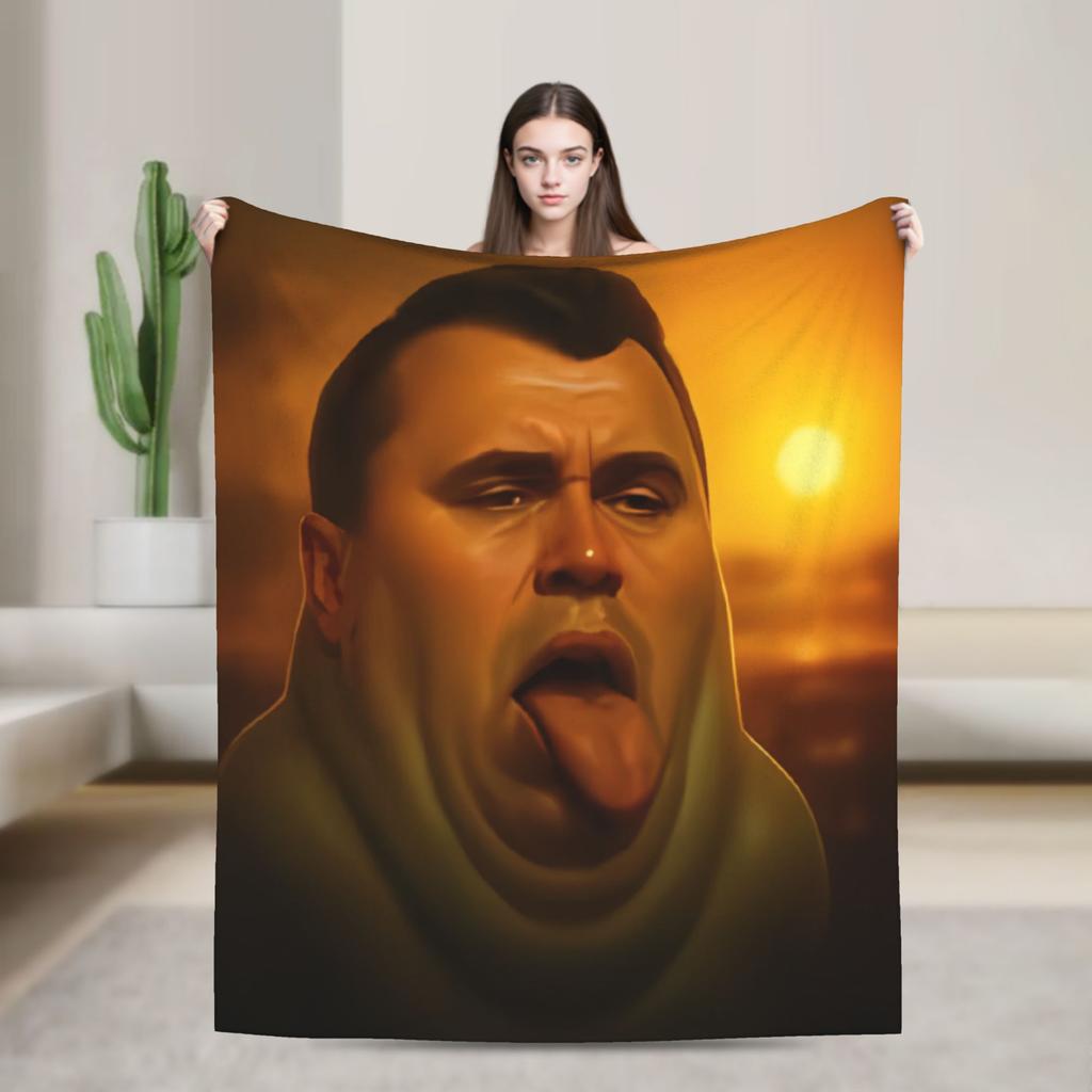 Super Warm Blanket Travel Charlie Kirk Pink Cosplay Portrait Throw Blanket Flannel Bedspread For Couch Chair Fashion Sofa Bed