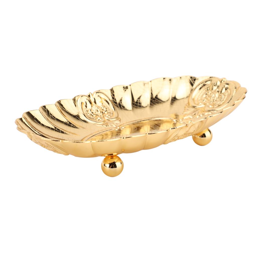 Metal Oval Tray Small Fruit Plate Snack Dinner Food Display Buffet Pastry Serving Plate