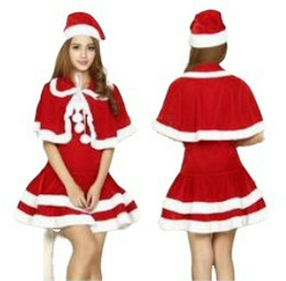 Vánoční set pláště a sukně s roztomilými, pohodlnými vzory a bílými třásněmi