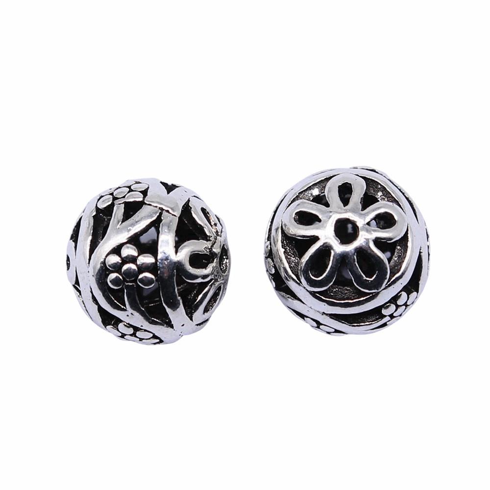 Floral Edge Spacer Beads Ornate Metal Small Hole Charms For Bohemian Beading Supplies