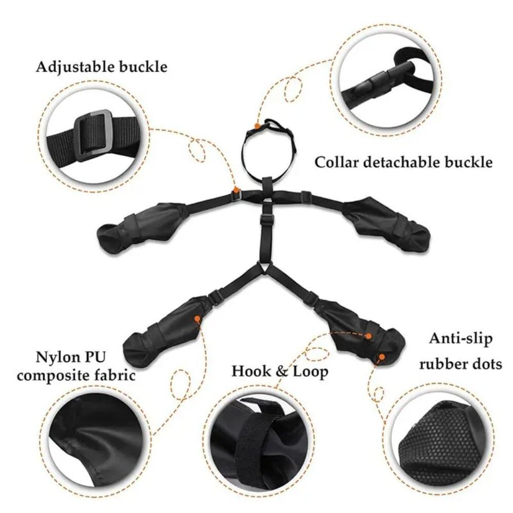 2024 Waterproof Dog Shoes Ajustable Breathable Dog Boots Non-Slip Nylon Bulldog Paws Protector Outdoor