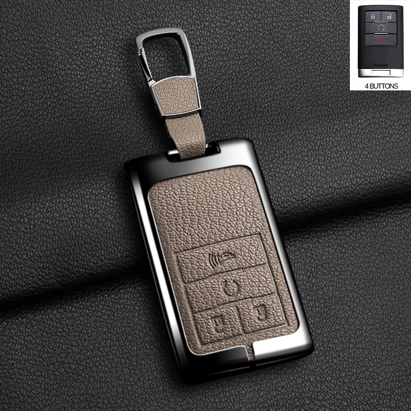 Zinklegierung Leder Autoschlüsselhülle Schlüsselanhänger Abdeckung für Chevrolet C7 Corvette Cadillac DTS SLS SRX XLS STS Escalade CTS ATS 28T CTSV XTS