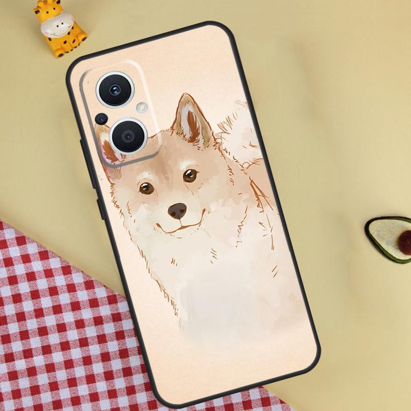 Shiba Inu Cute Cartoon Art Phone Case For OPPO Reno 12 12F 11 13 F 8T 7 8 10 Pro OPPO Find X8 Pro X6 X3 X5 Lite Cover