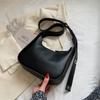 Small Designer Women's Black Bag Simple Retro Crossbody Bags Luxury Pu Leather Female Handbags Pure Color Bucket Shoulder Sac