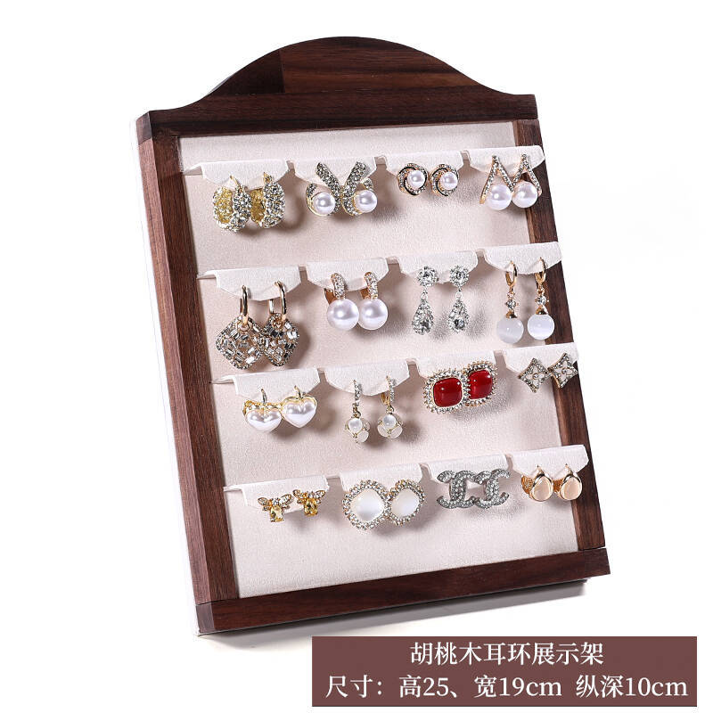 Walnut Jewelry Display Stand Combination Set Jewelry Display Ring Jewelry Look Pallet Necklace Display Model Stand