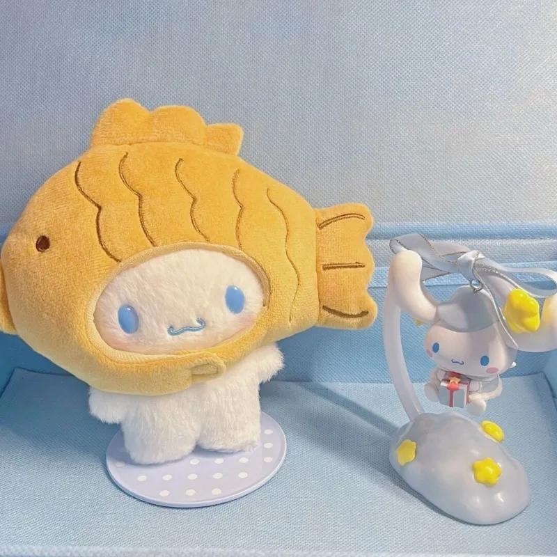 Anime Cartoon Cinnamoroll Fish Hat Plush Doll Toy Kawaii Stuffed Sanrio Plushie Taiyaki Doll Cute Doll Girls Birthday Gift Toy