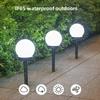 Solar Powered LED Round Ball Light Waterproof Outdoor Lawn Lamp Landscape Lighting Ground Plug for Garden Pathway Villa Decor