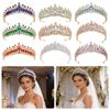 Colorful Bridal Crystal Hair Ornaments Metal Bridal Hairpin Creative Hair Crown Wedding Jewelry