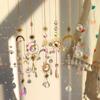 Suncatcher Hanging Crystal Moon Catcher Pendants Wind Chimes Rainbow Prism Window Drop Bell Christmas Tree Home Decor Kristalle