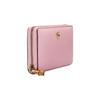 Gucci GG Marmont Pink Grained Leather Zip Around Long Wallet With Bamboo Pull For Women Luxury Daily Use