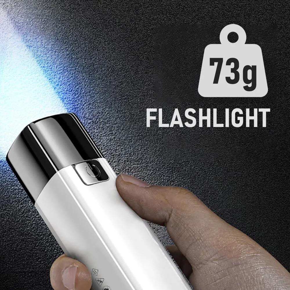 Portable Mini Flashlight LED Ultra Bright Torch Searchlight Portable USB Rechargeable Emergency Lamp Outdoor Camping Lighting