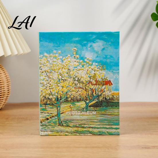 Thick Cardboard Photo Album Oil Painting Style Album Cartoon Slip-In Pocket Kids Memory Book Paper Easy Insert Cover Storage Transparent Sleeves