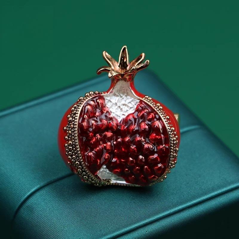 Duoziduofu Гранат Высококачественная Изысканная Роскошная Женская Брошь Фруктовое Ощущение 2*3CM