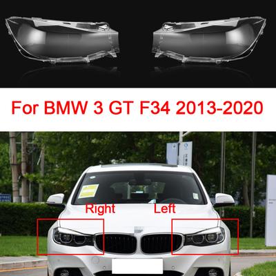 Capa de lente de farol dianteiro de carro para BMW Série 3 GT Vidro Auto Shell Farol Abajur transparente 2013-2020