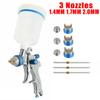 600CC Cup Car Vehicle HVLP Kit spruzzatore vernice Regolatore aria Alimentazione a gravità 3 ugelli