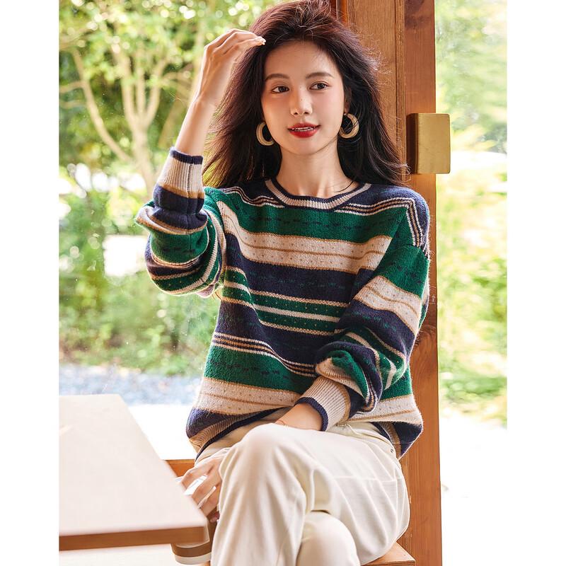 Demana Elegant Striped Long Sleeve Knit Top
