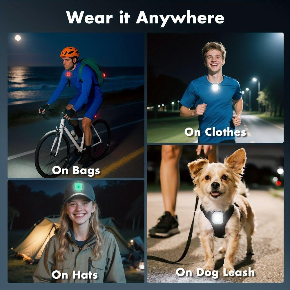 Usb Rechargeable Headlights Mini Portable Green Led Rechargeable Flashlight Clip On Alternating Traffic Wearable Flashlight