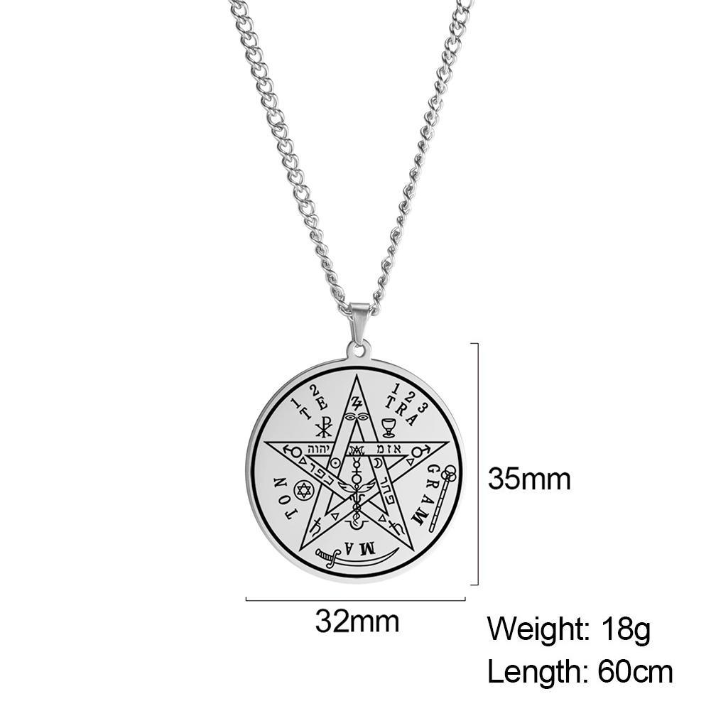 Dawapara Tetragrammaton Pentagram Necklaces Witches Knot Pendant Wiccan Protection Amulet Stainless Steel Jewelry