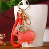 Cute Sheep Zodiac Pendant Keychain Alloy Rhinestone Stylish Bag Charm for New Year Gift Family Present Accessory