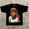 Y2k Europe and The United States New Summer Unisex Tshirt Portrait Printed Harajuku Hip Hop Personality Fashion Couple Shirt
