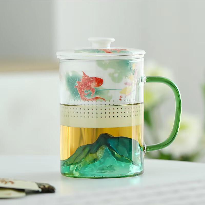 

He Di Ruyi Mountain View Ceramic Teacup