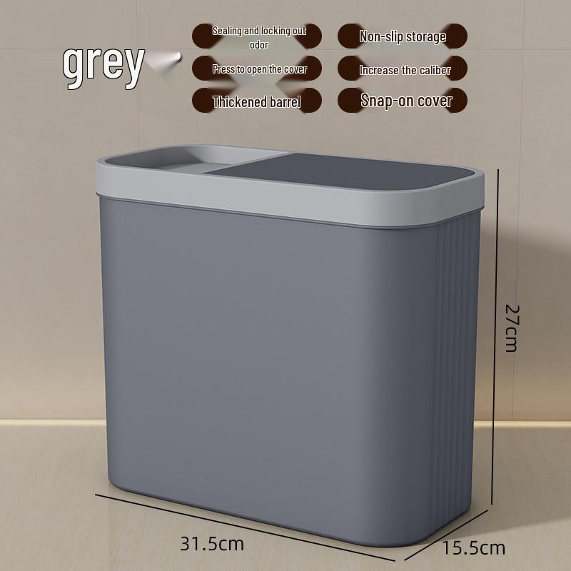 Søppelbøtte med trykknapp-popup-lokk for kjøkken, bad eller restaurant