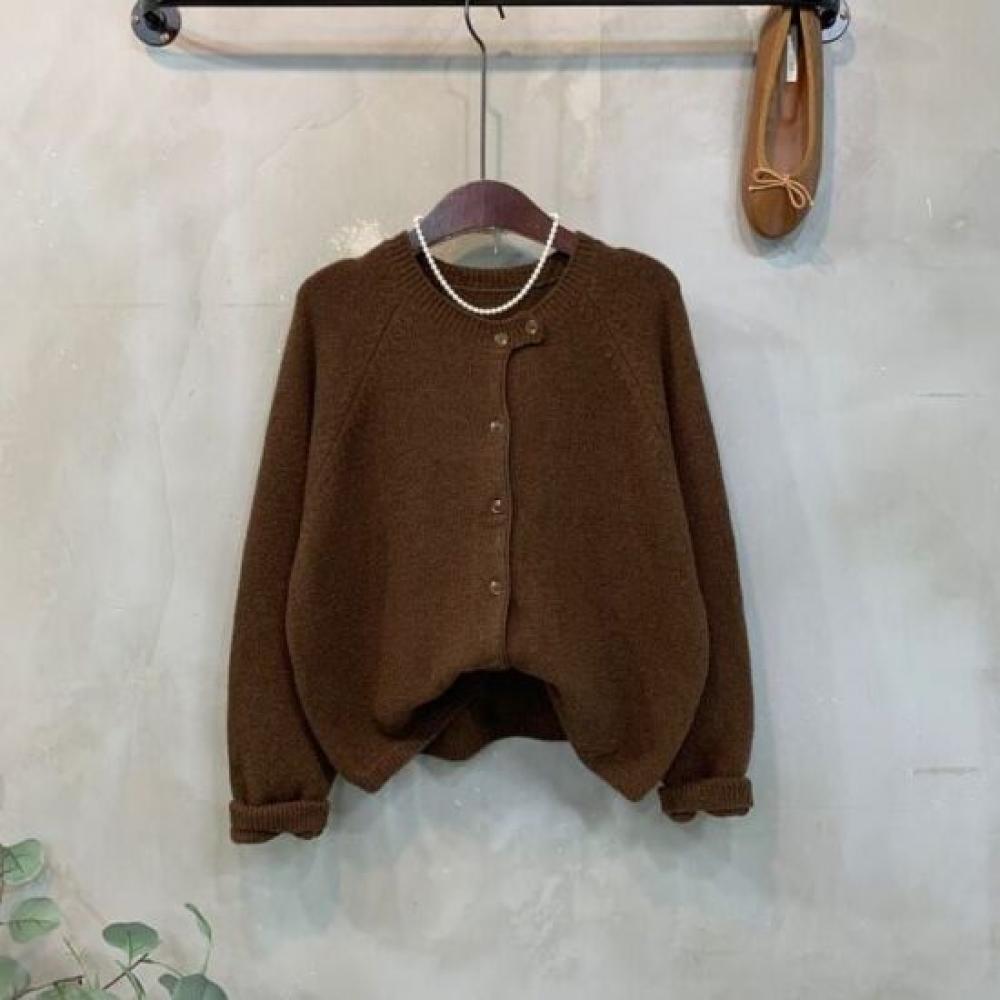 C S In The Room Women Wool Double Button Raglan Long Sleeve Knit Cardigan 4Color